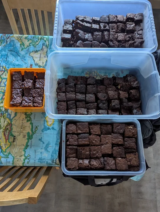 Baked goods prepared for a charity sale