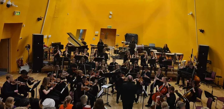 School orchestra performing